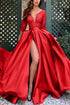 Elegant Sequin Maxi Dress with Flowing Skirt and High Slit Red