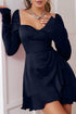 Sweetheart Neckline Ruffle Mini Dress Cobalt Blue